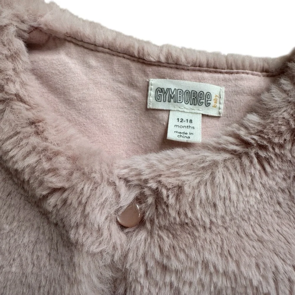 Gymboree Pink Faux Fur Vest Holiday Christmas Winter Baby Girl 12-18M